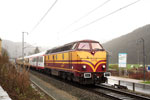 Bei strmendem Regen passiert der Sonderzug Michelau, Richtung Norden