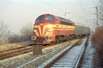 Lok 1604 am 15.12.1991 mit Zug 3038 in Alzingen